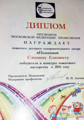 Диплом Слепневой Елизаветы